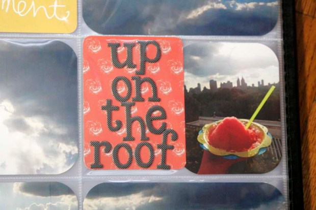up on the roof project life card