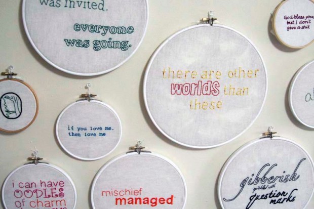 embroidery quotes on wall