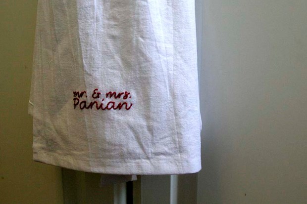 embroidered mr and mrs towels