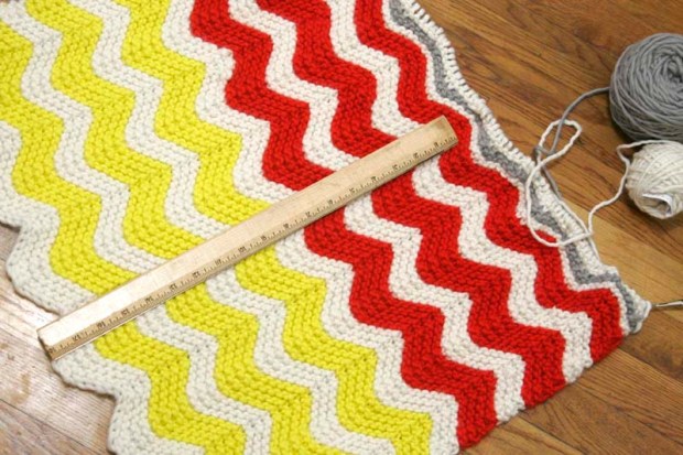 progress on knitting a baby blanket